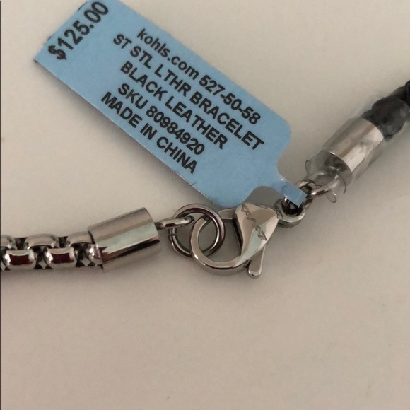 SIMPLY VERA UNISEX STAINLESS STEEL LEATHER WRAP - Picture 10 of 16